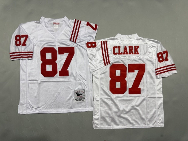 Men 2025 San Francisco 49ers #87 Clark white Throwback Limited NFL Jersey style 001->san francisco 49ers->NFL Jersey